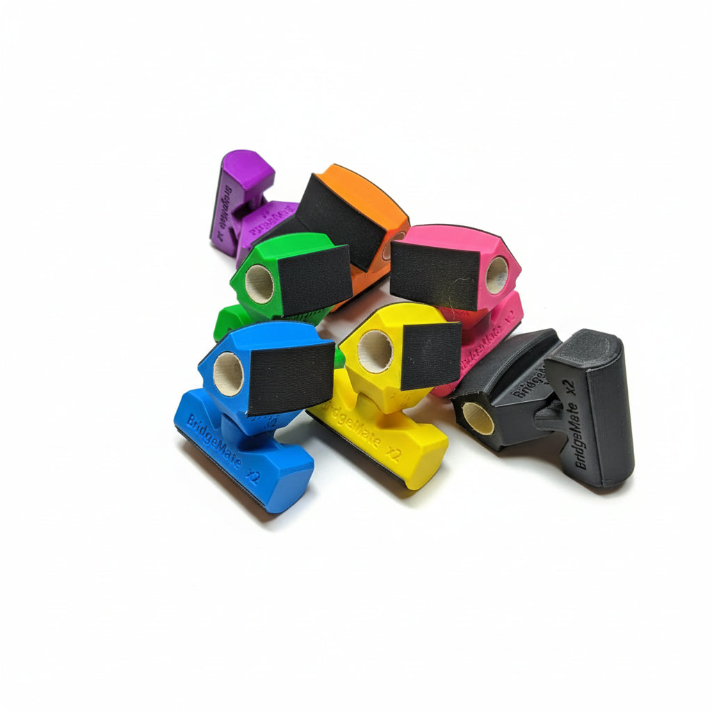 Bridge Mate X2 – multi-color 3D-printed billiard bridge heads for table and rail shot